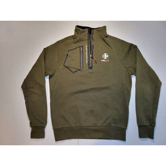 Ralph Lauren RLX 67 Sweater 1/4 Zip Pullover Medium Sweatshirt Shirt‎ Green Mens - Picture 1 of 9